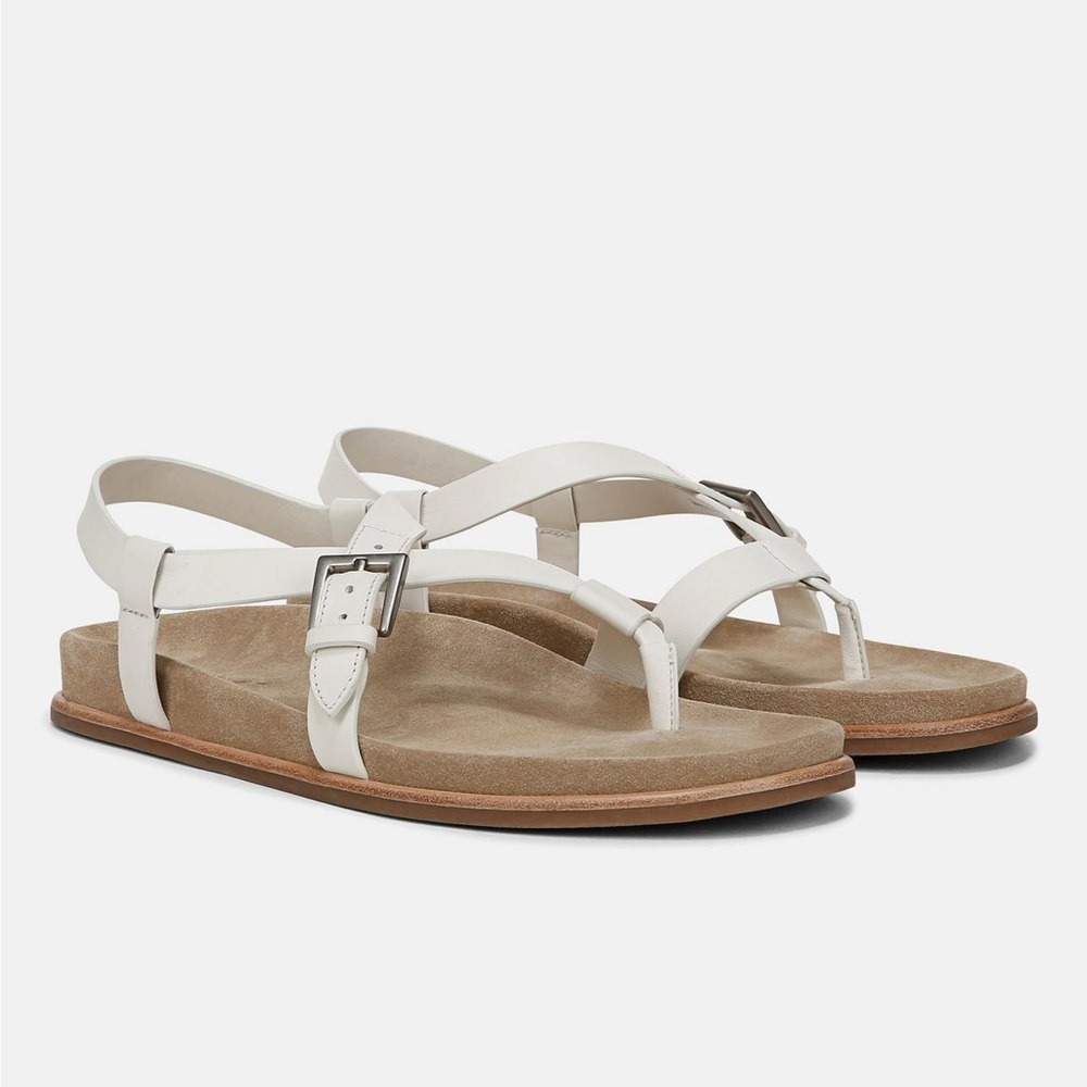 New Vince Franca Strappy Leather Sandal in white Size: 6